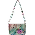 Love Amour Butterfly Colors Flowers Text Double Gusset Crossbody Bag