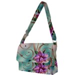 Love Amour Butterfly Colors Flowers Text Full Print Messenger Bag (L)