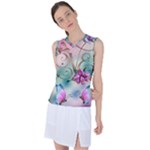 Love Amour Butterfly Colors Flowers Text Women s Sleeveless Sports Top