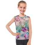 Love Amour Butterfly Colors Flowers Text Kids  Mesh Tank Top