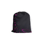 Butterflies, Abstract Design, Pink Black Drawstring Pouch (Small)