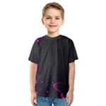 Butterflies, Abstract Design, Pink Black Kids  Sport Mesh T-Shirt