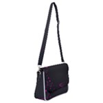 Butterflies, Abstract Design, Pink Black Shoulder Bag with Back Zipper