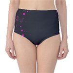 Butterflies, Abstract Design, Pink Black Classic High-Waist Bikini Bottoms