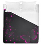 Butterflies, Abstract Design, Pink Black Duvet Cover (Queen Size)