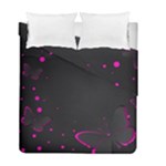 Butterflies, Abstract Design, Pink Black Duvet Cover Double Side (Full/ Double Size)