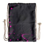 Butterflies, Abstract Design, Pink Black Drawstring Bag (Large)