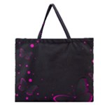Butterflies, Abstract Design, Pink Black Zipper Large Tote Bag