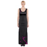 Butterflies, Abstract Design, Pink Black Thigh Split Maxi Dress