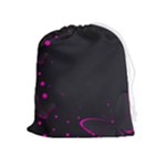 Butterflies, Abstract Design, Pink Black Drawstring Pouch (XL)