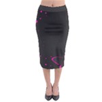 Butterflies, Abstract Design, Pink Black Midi Pencil Skirt