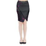 Butterflies, Abstract Design, Pink Black Midi Wrap Pencil Skirt