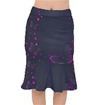 Butterflies, Abstract Design, Pink Black Short Mermaid Skirt
