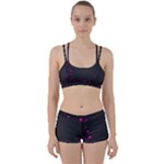Butterflies, Abstract Design, Pink Black Perfect Fit Gym Set