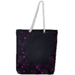 Butterflies, Abstract Design, Pink Black Full Print Rope Handle Tote (Large)