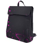 Butterflies, Abstract Design, Pink Black Flap Top Backpack