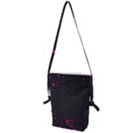 Butterflies, Abstract Design, Pink Black Folding Shoulder Bag