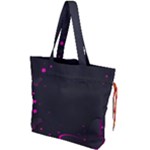 Butterflies, Abstract Design, Pink Black Drawstring Tote Bag