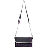Butterflies, Abstract Design, Pink Black Mini Crossbody Handbag