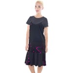 Butterflies, Abstract Design, Pink Black Camis Fishtail Dress