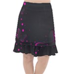 Butterflies, Abstract Design, Pink Black Fishtail Chiffon Skirt