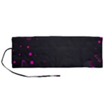 Butterflies, Abstract Design, Pink Black Roll Up Canvas Pencil Holder (M)