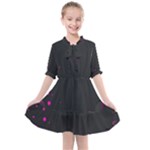 Butterflies, Abstract Design, Pink Black Kids  All Frills Chiffon Dress