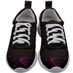 Butterflies, Abstract Design, Pink Black Kids Athletic Shoes