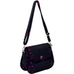 Butterflies, Abstract Design, Pink Black Saddle Handbag