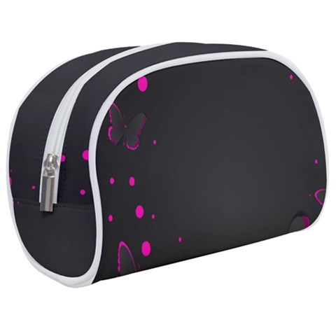 Butterflies, Abstract Design, Pink Black Make Up Case (Medium) from ZippyPress