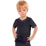 Butterflies, Abstract Design, Pink Black Kids  Sports T-Shirt