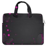 Butterflies, Abstract Design, Pink Black MacBook Pro 13  Double Pocket Laptop Bag