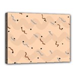 Lines Dots Pattern Abstract Art Canvas 16  x 12  (Stretched)