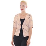 Lines Dots Pattern Abstract Art Cropped Button Cardigan