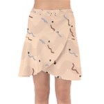 Lines Dots Pattern Abstract Art Wrap Front Skirt