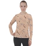 Lines Dots Pattern Abstract Art Women s Pique Long Sleeve T-Shirt