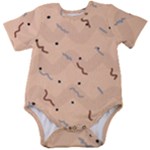 Lines Dots Pattern Abstract Art Baby Short Sleeve Bodysuit