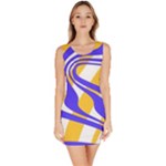 Print Pattern Warp Lines Bodycon Dress