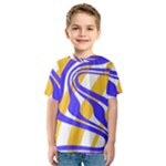 Print Pattern Warp Lines Kids  Sport Mesh T-Shirt