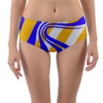 Print Pattern Warp Lines Reversible Mid-Waist Bikini Bottoms