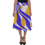Print Pattern Warp Lines Perfect Length Midi Skirt