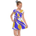 Print Pattern Warp Lines Kids  Cap Sleeve Dress