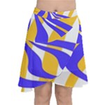 Print Pattern Warp Lines Chiffon Wrap Front Skirt