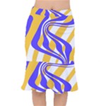 Print Pattern Warp Lines Short Mermaid Skirt