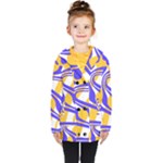 Print Pattern Warp Lines Kids  Double Breasted Button Coat