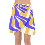 Print Pattern Warp Lines Wrap Front Skirt
