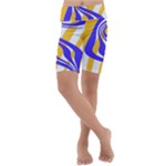Print Pattern Warp Lines Kids  Lightweight Velour Cropped Yoga Leggings