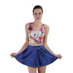 Texture Multicolour Ink Dip Flare Mini Skirt