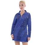Texture Multicolour Ink Dip Flare Women s Long Sleeve Casual Dress