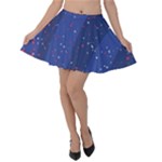 Texture Multicolour Ink Dip Flare Velvet Skater Skirt